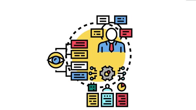 Person conceptualizing efficient multi task operations by managing various projects, processes, and business activities, optimizing workflow and achieving strategic goals