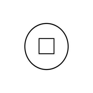 Stop button circle icon