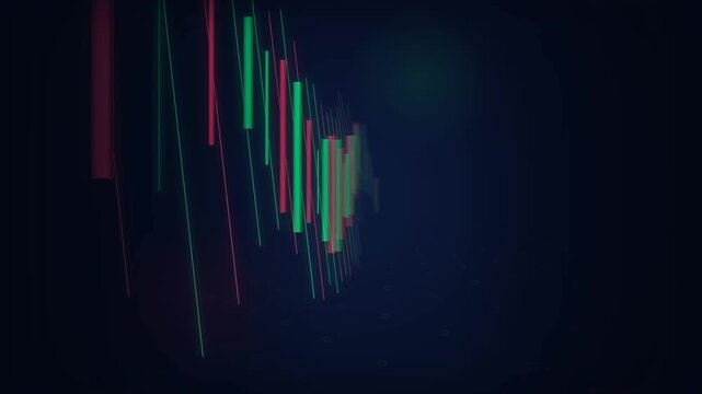 A digital financial market candlestick Background chart showing growth trends