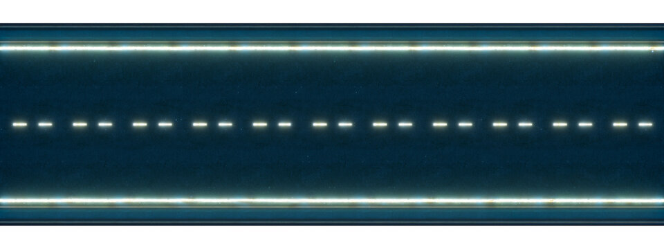 3d rendering dark highway road top view traveling concept on transparent background