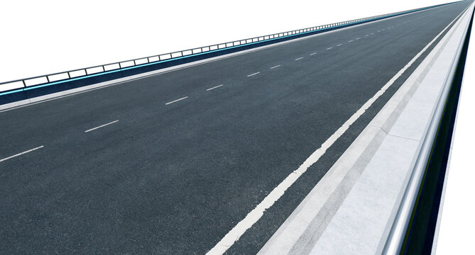 3d rendering empty highway perspective extending into distance