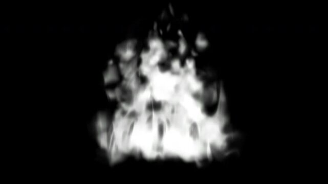 4k Realistic fire flames VFX animation burning on a black background for digital motion graphics design