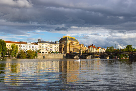 View from Archer's Island to the National Theatre