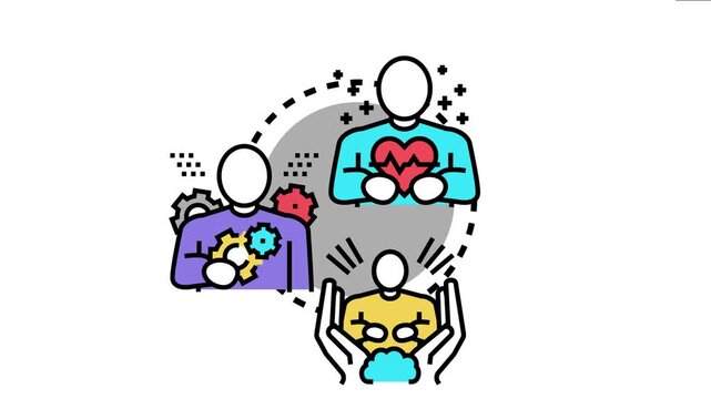 Altruistic individuals demonstrating concepts of empathy, collaboration, and care, representing a selfless approach to helping others within a community network