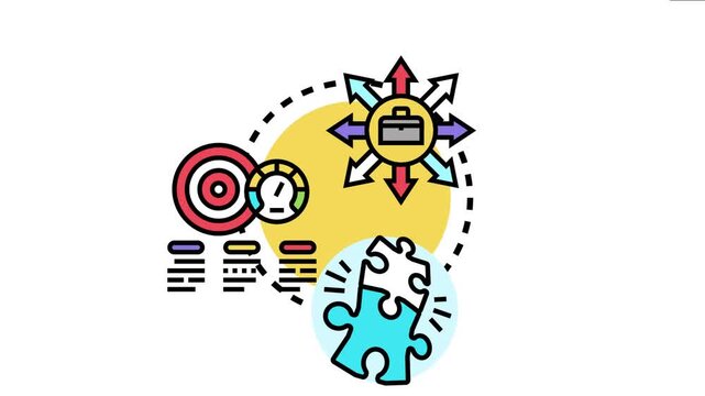Business concept planning achieving ambitious yet realistic goals by developing strategic action plans, measuring progress, and finding solutions to complex challenges