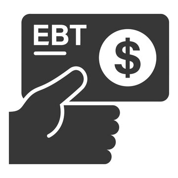 Hand holding EBT card with dollar sign