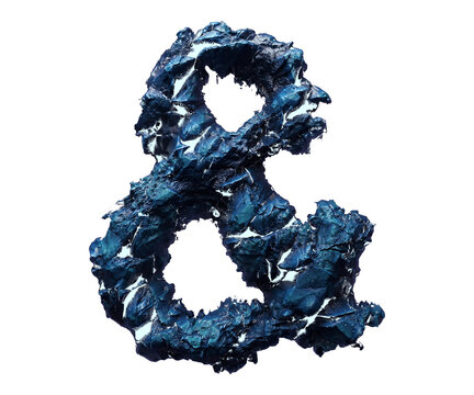 Blue stone hash sign isolated on transparent background