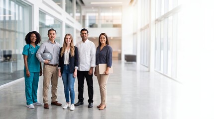 Fototapeta premium professional team diversity recruitment workforce careers people office portrait collaboration shows healthcare construction and business employees together for inclusive hiring campaigns