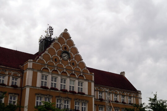Česk&yacute; Tě&scaron;&iacute;n, Czech Republic. The Town Hall is a neo-Renaissance building on the ČSA Square in Česk&yacute; Tě&scaron;&iacute;n in the Karvin&aacute; District.