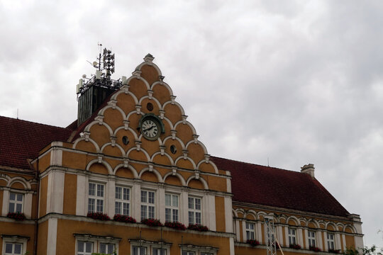 Česk&yacute; Tě&scaron;&iacute;n, Czech Republic. The Town Hall is a neo-Renaissance building on the ČSA Square in Česk&yacute; Tě&scaron;&iacute;n in the Karvin&aacute; District.