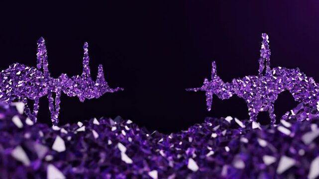 Amethyst Beta Waves Breathing in Deep Violet Gradients, Neurological Brain Function Background