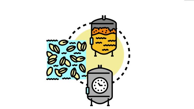 Anaerobic waste fermentation tank visualizing the biological process of organic material decomposition by microorganisms without oxygen