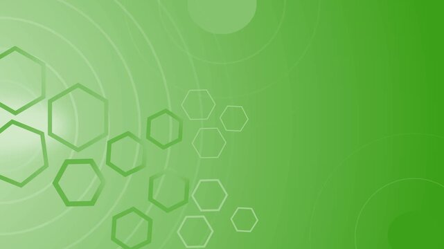Abstract background with glowing hexagon outlines and soft circles modern geometric design with bright summer feel animation