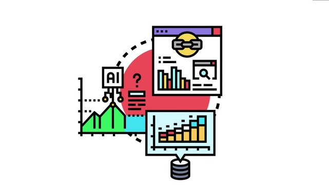 Digital data analytics mining process generating insights for business intelligence, utilizing artificial intelligence and machine learning to optimize strategies and identify trends