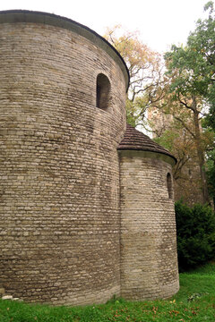 Cieszyn, Poland.  St. Nicholas' Rotunda (Polish:Rotunda św. Mikołaja w Cieszynie) is the only Romanesque rotunda in Poland preserved with its nave vault.