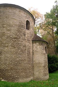 Cieszyn, Poland.  St. Nicholas' Rotunda (Polish:Rotunda św. Mikołaja w Cieszynie) is the only Romanesque rotunda in Poland preserved with its nave vault.
