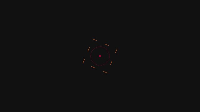 Minimalist hud target reticle animation with pulsing geometric overlay for sci-fi ui 4k interface