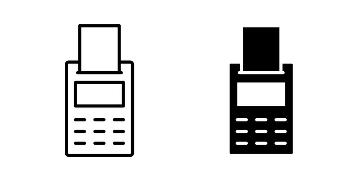 Card machine icon simple design group
