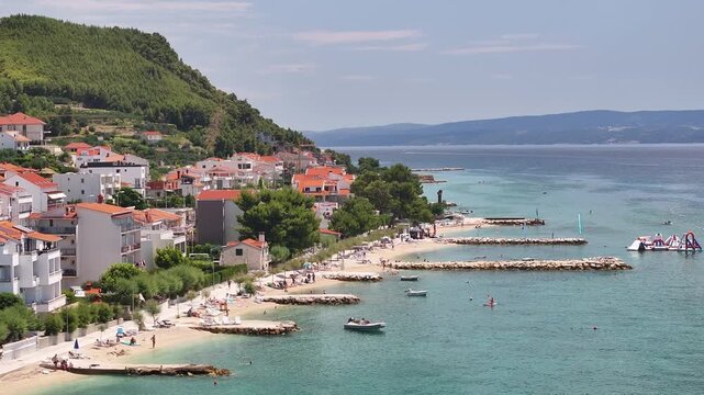 Popular Beaches And Swimming Areas Along The Podstrana Coast, Croatia
