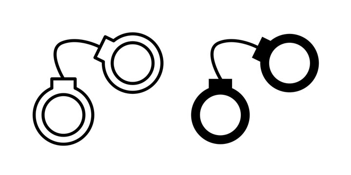 Handcuffs icon simple design group