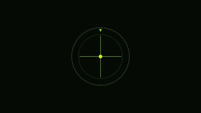Minimalist digital hud target scope overlay for sci-fi ui and gaming interface animation 4k