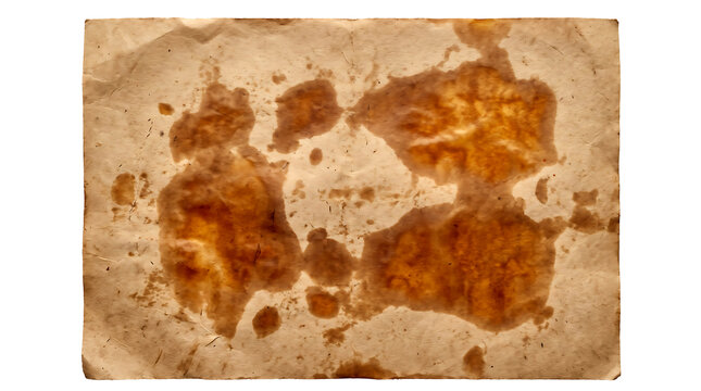 Paper with grease stains and aged marks used as vintage background texture featuring old, worn