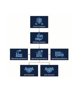 Holding Company Corporate Hierarchy Structure Subsidiary Flat Vector