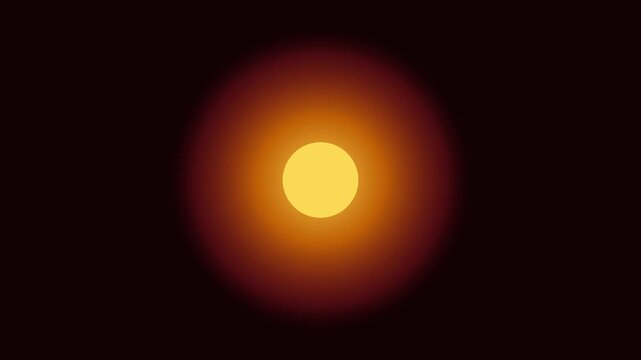 Glowing golden sun sphere abstract animation 4k background, with soft radial, light gradient