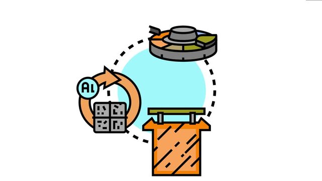 Anodizing and metal refining concept the industrial process of material treatment, surface coating, and aluminum recycling using various techniques for production