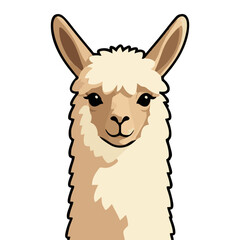 Obraz premium Cute Llama Head Isolated Vector Illustration