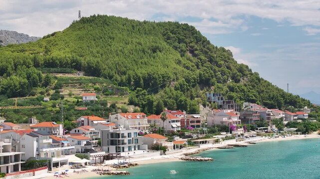 Residential Coastline And Adriatic Sea In Podstrana, Croatia