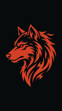 Stylized wolf head profile graphic.