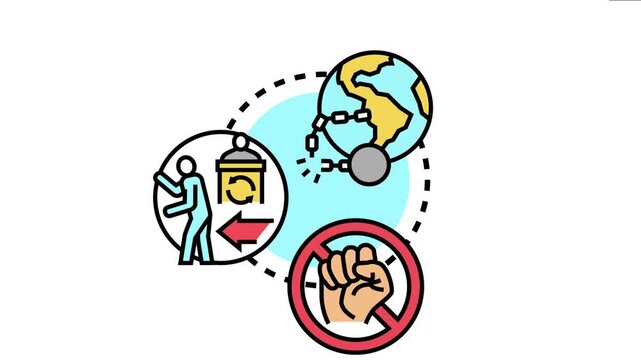 Anti authoritarian movement concept individuals breaking free from government control and global totalitarianism, seeking freedom and rejecting oppression in various forms