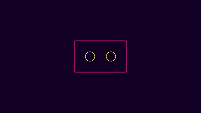 Minimalist neon power outlet animation: electric socket symbol for technology and energy concepts 4k