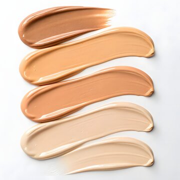 Beige liquid makeup foundation strokes on surface illustration