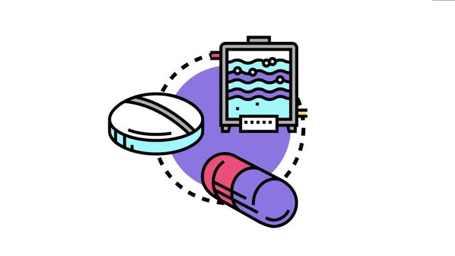 Antibody drug production involves complex biotechnology processes in bioreactors, developing innovative medications and pharmaceutical compounds for medical treatment and healthcare