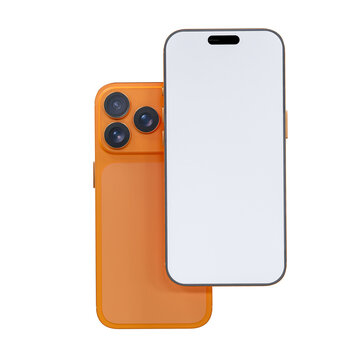 Realistic 3D smartphone mockup devices display showing, with a blank screen and clean isolated composition for app design, branding, ads, digital product, website, gadget, digital presentations