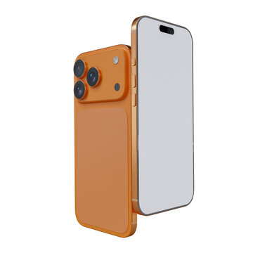 Realistic 3D smartphone mockup devices display showing, with a blank screen and clean isolated composition for app design, branding, ads, digital product, website, gadget, digital presentations