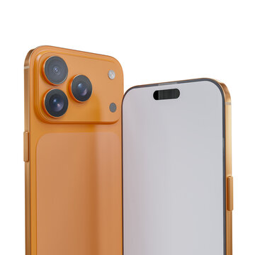Realistic 3D smartphone mockup devices display showing, with a blank screen and clean isolated composition for app design, branding, ads, digital product, website, gadget, digital presentations