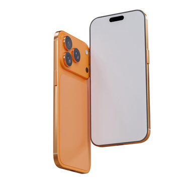 Realistic 3D smartphone mockup devices display showing, with a blank screen and clean isolated composition for app design, branding, ads, digital product, website, gadget, digital presentations