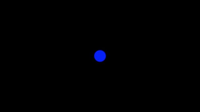 A blue circle gently pulsing in motion graphics. The circular object expands outward from the center in a ripple-like motion, creating a wave like vibration effect. 4K Motion Graphics.