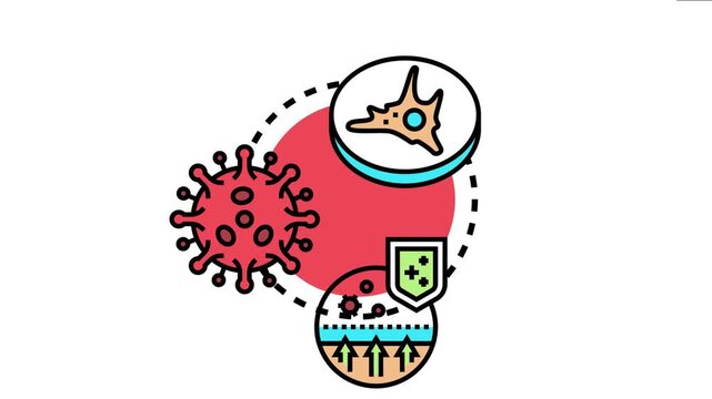 Antigen binding mechanism a virus interacting with an immune system cell, activating the body's protective defense for a strong immune response
