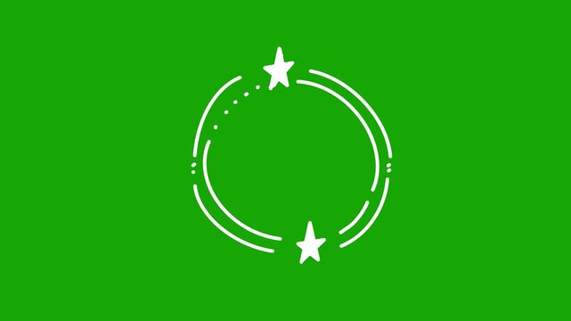 Comic dizzy spinning animation with rotating stars, curved motion lines, and circular movement on a green screen, ideal for cartoon reactions, confusion, dizziness, comedy, and motion graphics