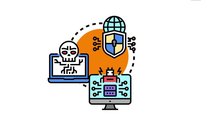 Global defense system protecting internet connected devices, applications, and networks from malicious cyber attacks, data breaches, and digital threats, ensuring robust online security
