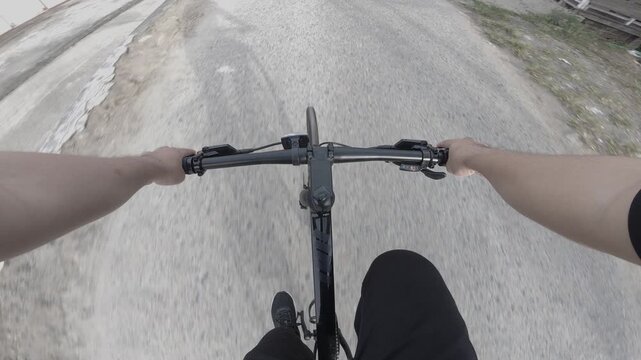First Person Perspective Riding A Bicycle