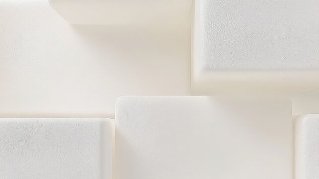 Abstract minimalist white architectural background with textured panels and subtle shadows, modern interior design concept