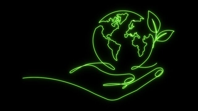 Digital blue earth rotating, Business scientific global network, animation digital grid data communication. 3d world animate social future technology background Concept