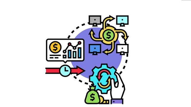 Digital ecosystem users engaging in financial transactions through an app, demonstrating the flow of money and data in a shared economy model