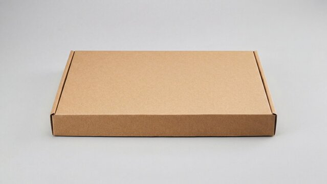 Flat Closed Brown Cardboard Mailing Box for Shipping and Packaging