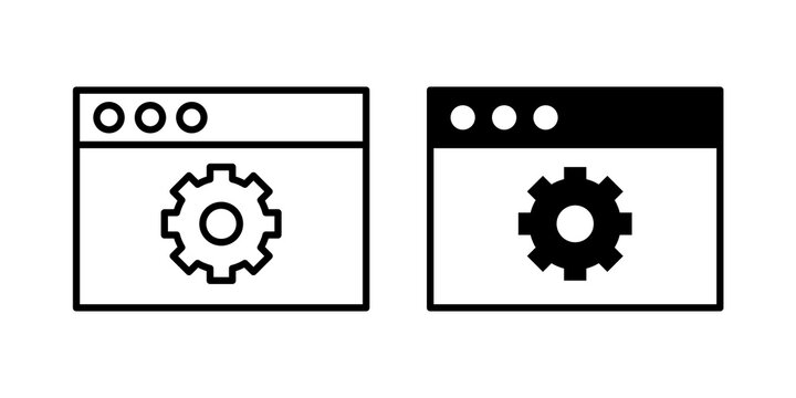 Web development icon simple clipart collection